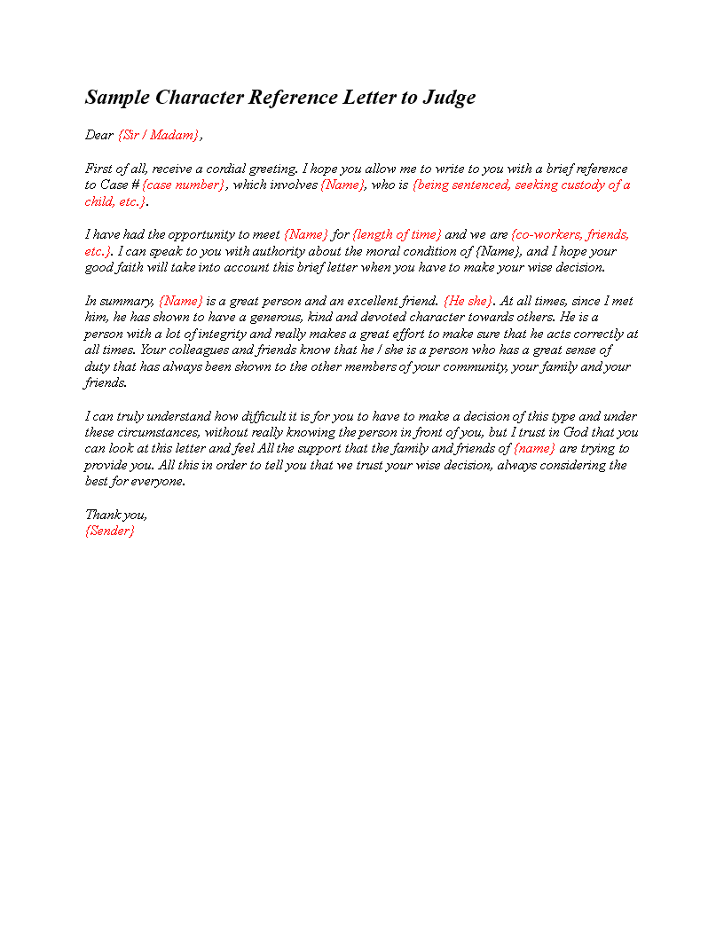 Character Witness Letter - Compelling Testimonials from Friends to ...