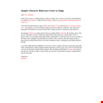 Character Witness Letter - Compelling Testimonials from Friends to Support Your Case” example document template