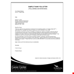 Sample Interview Appointment Response Letter example document template 