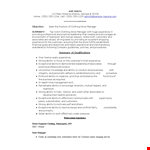 Clothing Store Manager Resume example document template