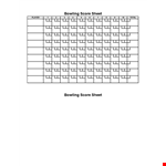 Printable Bowling Score Sheet example document template