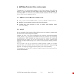 Data Protection Officer Job Description example document template