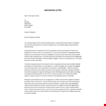 Motivation letter example document template