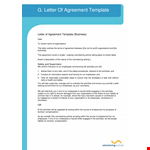 Formal Business Agreement Letter example document template