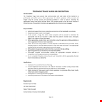 Telephone Triage Nurse Job Description example document template