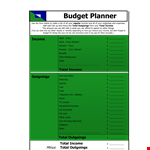 Free Blank Budget Planner example document template