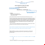 Project Grant Proposal Template - Submit a Compelling Proposal example document template
