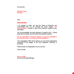 Congratulations on Your Degree | Board of Examiners Approved Letter example document template 