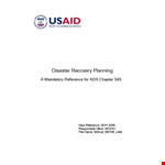 Disaster Recovery Plan Template - Planning for System Disaster Recovery example document template