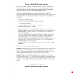 Project Kickoff Meeting Agenda Template example document template