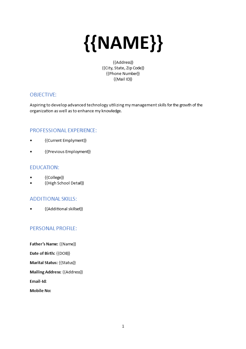 basic resume template Main Image basic resume template template