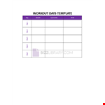 Workout Days Template example document template