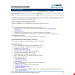 Sample Employee Health Checklist | Training, Performance & Department example document template
