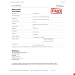 Order Invoice example document template