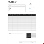 Create Professional Quotes | Company Name | Quote Template example document template