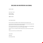 Decline invitation speaking example document template 