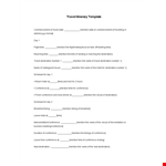Conference Itinerary, Hotel Mention & Destination - Plan Your Trip example document template