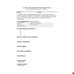 Letter Of Recommendation Request Form example document template