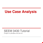 Use Case Analysis example document template