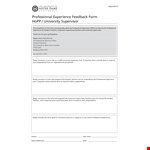 Professional Experience Form example document template