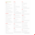 Printable Grocery Checklist Template for Cheese, Cream, Beans, and Spice example document template