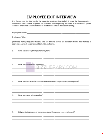 Employee Exit Interview