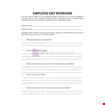 Employee Exit Interview example document template