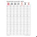 Weekly Calendar Template . example document template