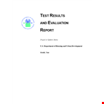 Test Results And Evaluation example document template
