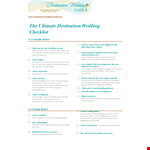 Printable Destination Wedding Checklist - Plan Your Dream Wedding Abroad example document template