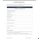 Lease Receipt example document template