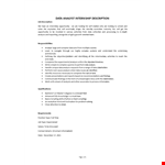 Data Analyst Internship Job Description example document template