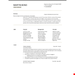 Corporate Finance Manager Resume example document template
