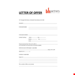 Offer For Property Letter example document template