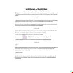 Writing A Proposal Template example document template