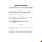 Writing A Proposal Template example document template 
