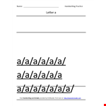 Printable Handwriting Worksheets example document template