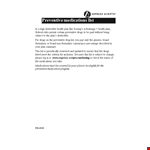 Printable Preventive Medication List with Sodium, Strips, and Hydrochlorothiazide example document template 
