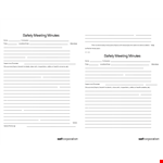 Free Safety Meeting Minutes Template: Ensure Safety with Meeting Topics & Printable Minutes example document template