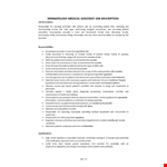 Dermatology Medical Assistant Job Description example document template