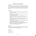 Insurance Clerk Job Description example document template