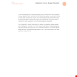 Home Study Checklist Template example document template