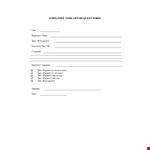 Time Off Request Form Template - Manage Employee Leave | Signature & Granted example document template