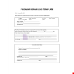 Firearm Repair Log Template example document template