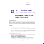 Final Version of Loan Policy - Equipment & Items example document template