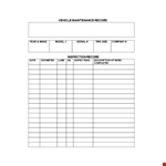 Vehicle Maintenance Log Template - Record Your Vehicle Maintenance example document template