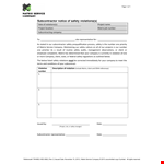 Safety Warning Letter to Subcontractor | Company's Safety Number Matrix example document template