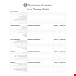 Event Planning Checklist Template | Essential Contact Person Tool example document template