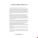 Simple Lottery Pool Agreement Template - Create a Clear and Binding Agreement for Your Lottery Pool example document template