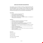 Java Developer Fresher Job Description example document template